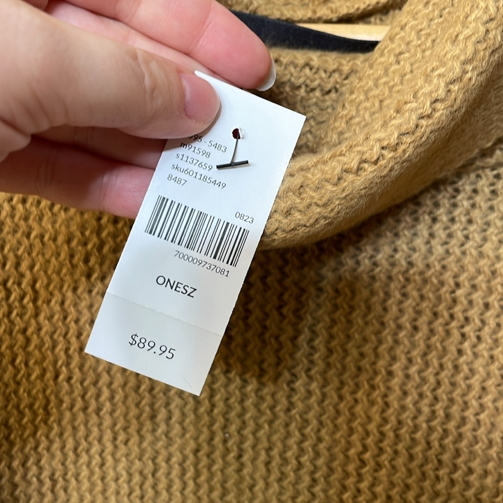 LANE BRYANT NWT Women's Plus One-size Colorblock Fringe-Hem Overpiece Brown - Picture 10 of 10